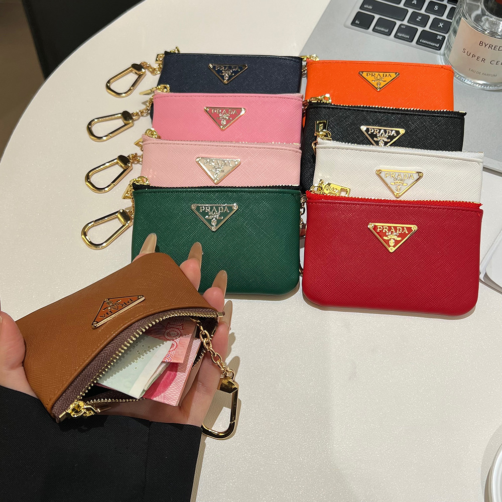 ซองหนังใส่บัตรขนาดเล็กพร้อมกระเป๋าใส่เหรียญมีซิปสําหรับผู้ชายและผู้หญิงแฟชั่น พี