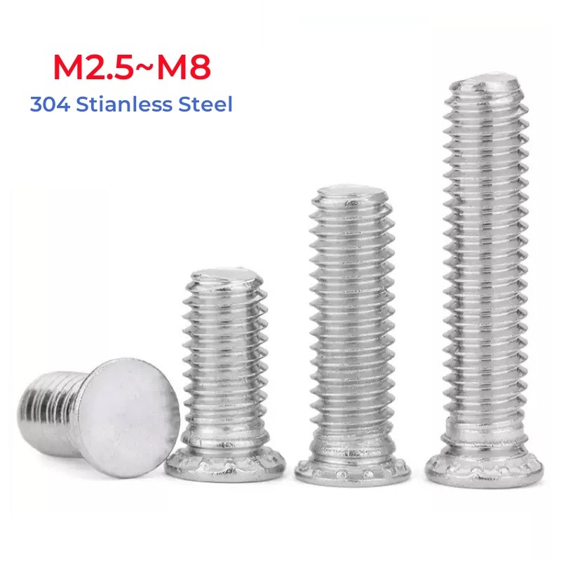 304 Stianless เหล็ก Self Clinching Studs ความดัน Rivet สกรู M2.5 M3 M4 M5 M6 M8 FHS Flush Head Studs – โปรปัง