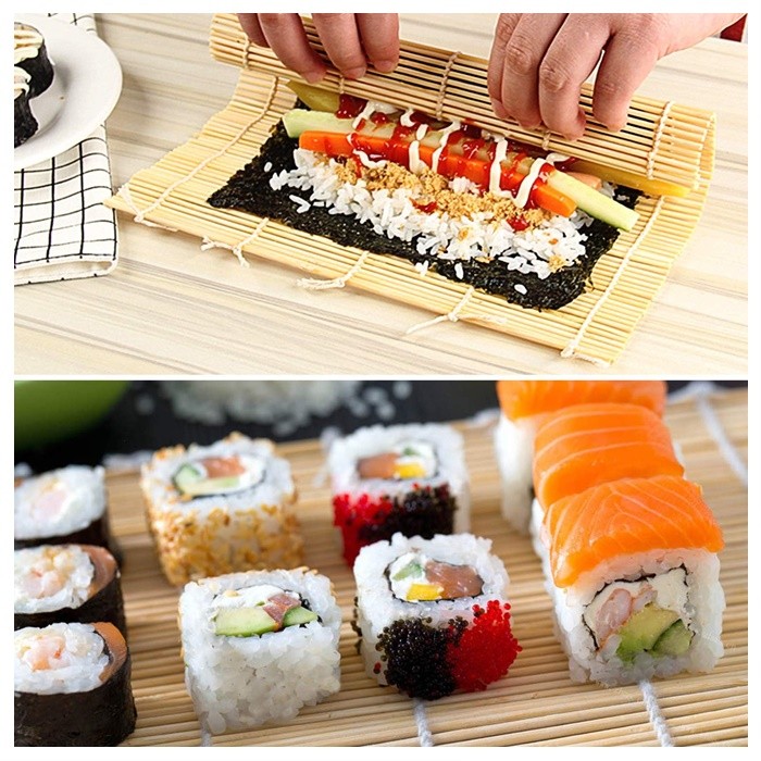 Tikar Buluh Bulut Sushi Bamboo Sushi Rolling Mat Onigiri Rice Roller Sushi Maker เครื่องมือ