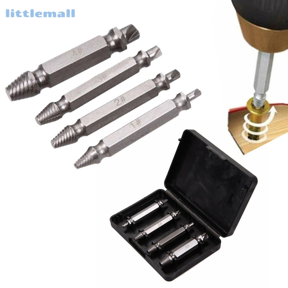 Llma_4pcs Double-headed เสียหายสกรู Extractor ชุด Bolt Bits ท่องเที่ยวเครื่องมือ Remover