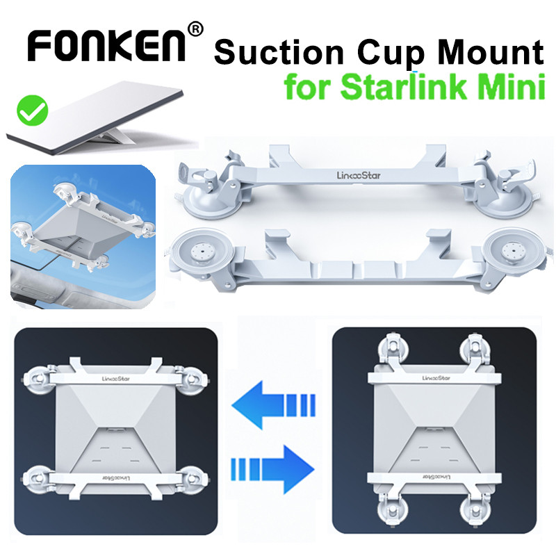 Fonken Starlink ถ้วยดูดขนาดเล็ก Mount รถ Sunroof ขายึดหน้าต่างด้านหลังสําหรับ Starlink Mini