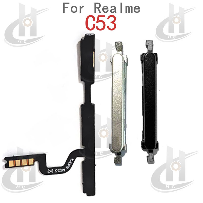 สําหรับ OPPO Realme C53 RMX3760 ปุ่มด้านข้างปริมาณพลังงาน ปุ่ม Flex Cable Keys ปุ่มปิดระดับเสียงขึ้นลงด้านข้าง อะไหล่ทดแทน