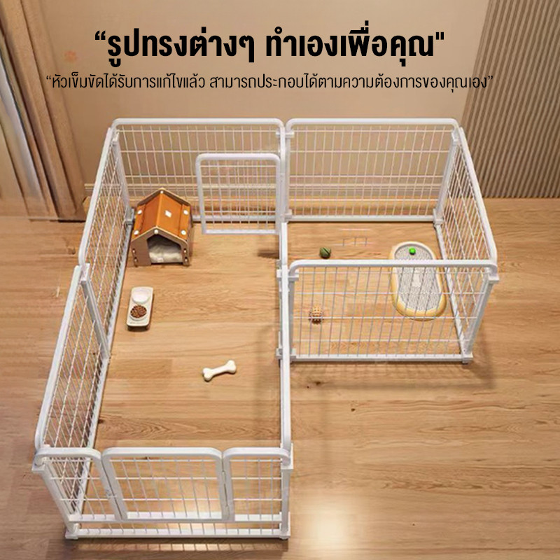 กรงสุนัข ตัวหนาและสูงขึ้น ประกอบง่าย รั้วสัตว์เลี้ยง กงแมวกรง  คอกหมา รั้วกั้นสุนั กรงสัตว์เลี้ยง กรงสุนัข คอกสุนัข