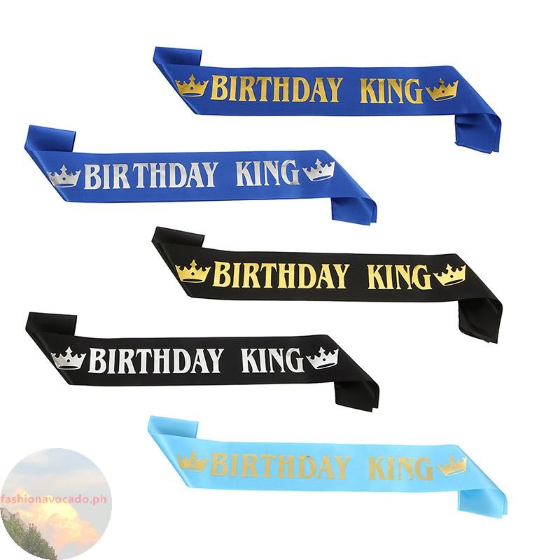 FHPH Birthday King Sash สําหรับผู้ชาย Boy Happy 16th 18th 20th 30th Birthday Party Decor PH