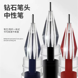 S0598 ปากกาเจล หัวเพชร 0.5mm Diamond Head Gel Pen เขียนลื่น หมึกดำ/น้ำเงิน/แดง ดีไซน์ใสสุดเท่