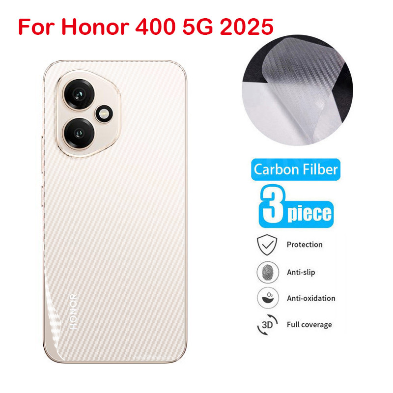 1-3 ชิ้นคาร์บอนไฟเบอร์กลับฟิล์มสําหรับ Honor 400 Honor400 Pro 400 Lite 400Pro 400lite 400 สมาร์ท 5G 4G 2025 ป้องกันหน้าจอ Matte Soft คลุมทั้งหมด Ultra Slim ใส Anti Scra