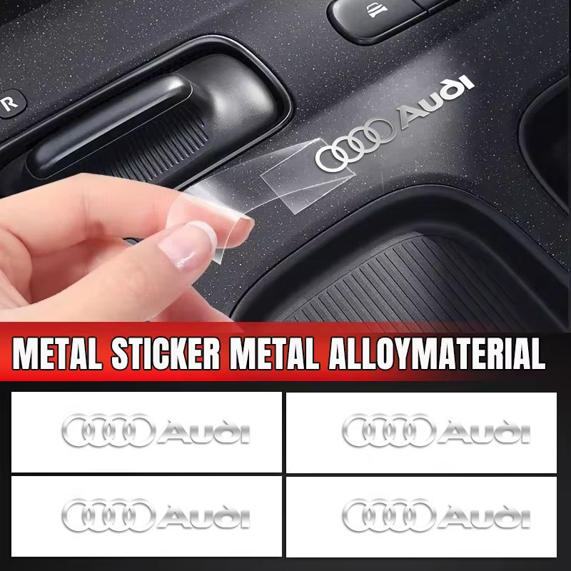 10pcs โลหะสัญลักษณ์รถหน้าต่างสติกเกอร์ตกแต่งสําหรับ Audi SLINE A1 A2 A3 A4 A5 A6 A7 Q2 Q3 Q4 Q5 Q7 S3 S4 S5 S6 S7 TT RS