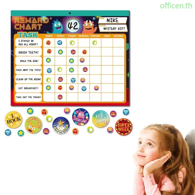 Cen Kids Reward Chart แผนภูมิกิจวัตรแม่เหล็กพร้อมแผนภูมิ Chore 26 แผนภูมิ 2280 สติกเกอร์