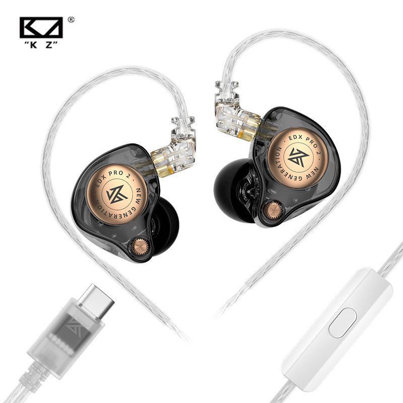 KZ EDX Pro 2 HIFI หูฟังชนิดใส่ในหูแบบมีสาย Dual Magnetic Dynamic Unit หูฟัง Shock Bass หูฟังหูฟัง