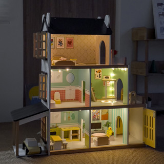 82cm เรืองแสง บ้านตุ๊กตา Doll house with furniture ของเล่นไม…
