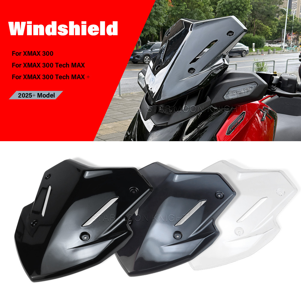 ชิวหน้าxmax300 สําหรับ Yamaha XMAX300 XMAX 300 Tech MAX + (2025) ด้านหน้ากระจกรถจักรยานยนต์อุปกรณ์เส