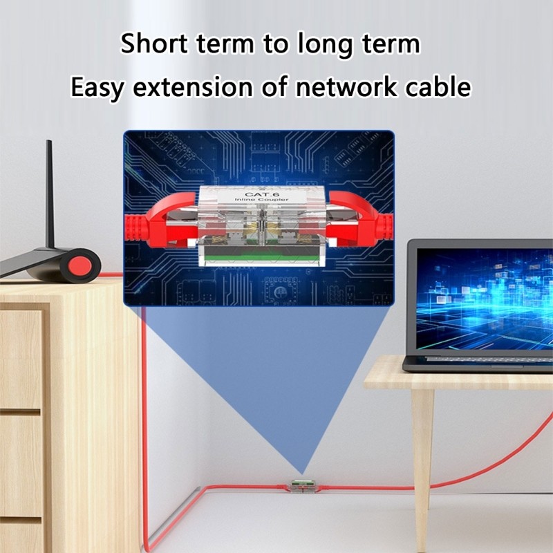 Moon Performances RJ45 สายเคเบิลเครือข่าย Coupler คอนแทคเลนส์ชุบทอง Cat6 สาย