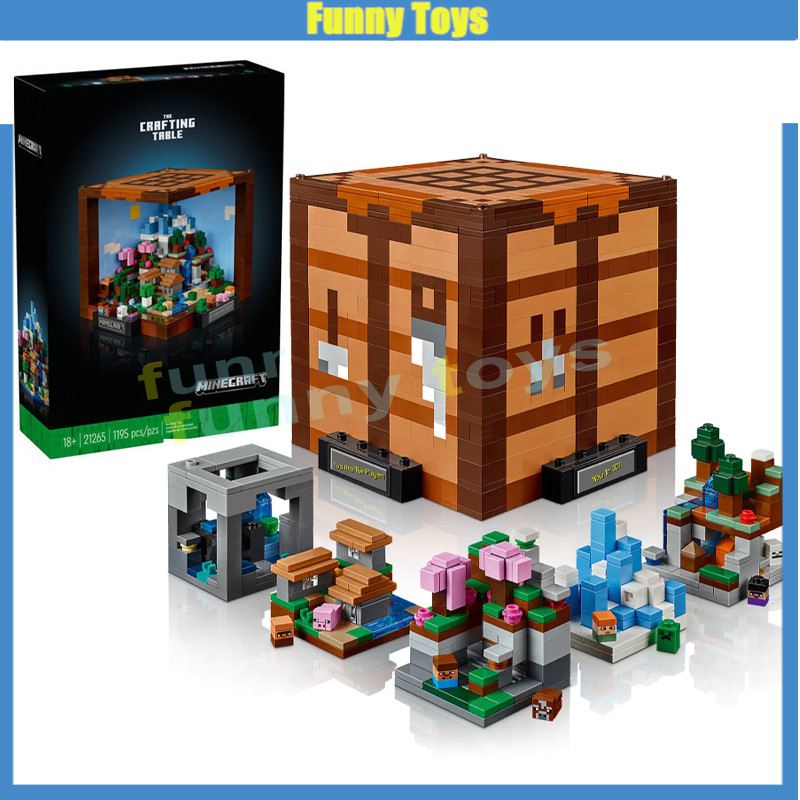 21265 The Crafting Table Building Blocks เกม Minecraft ของขวัญโมเดลของเล่นสําหรับเด็กผู้ชาย