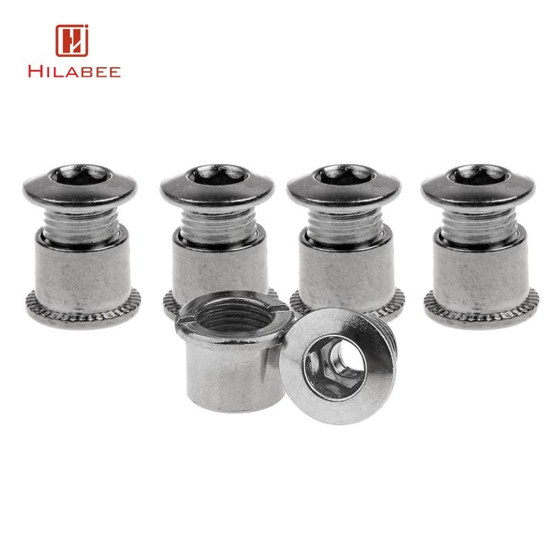 HILABEE 5 คู่ Crankset Bolts Chainring Bolts & Nuts สําหรับจักรยานเสือภูเขา 3 ประเภทที่มีอยู่