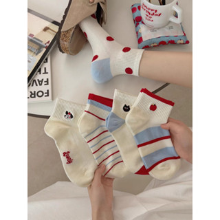 JH SHOP ถุงเท้าข้อสั้น (1แพ็ค/10คู่) ถุงเท้าแฟชั่นเกาหลี เนื…