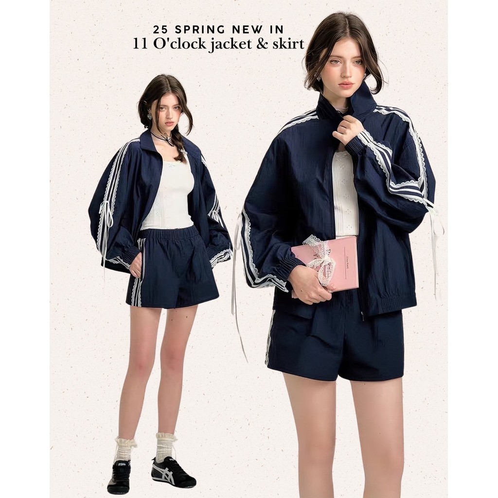 「สินค้าลิขสิทธิ์แท้」IRIS BOUTIQUE 25 ss l IJ2025010303-IP2025010303 11 O’clock jacket-shorts แจ็คเก็ต กางเกง