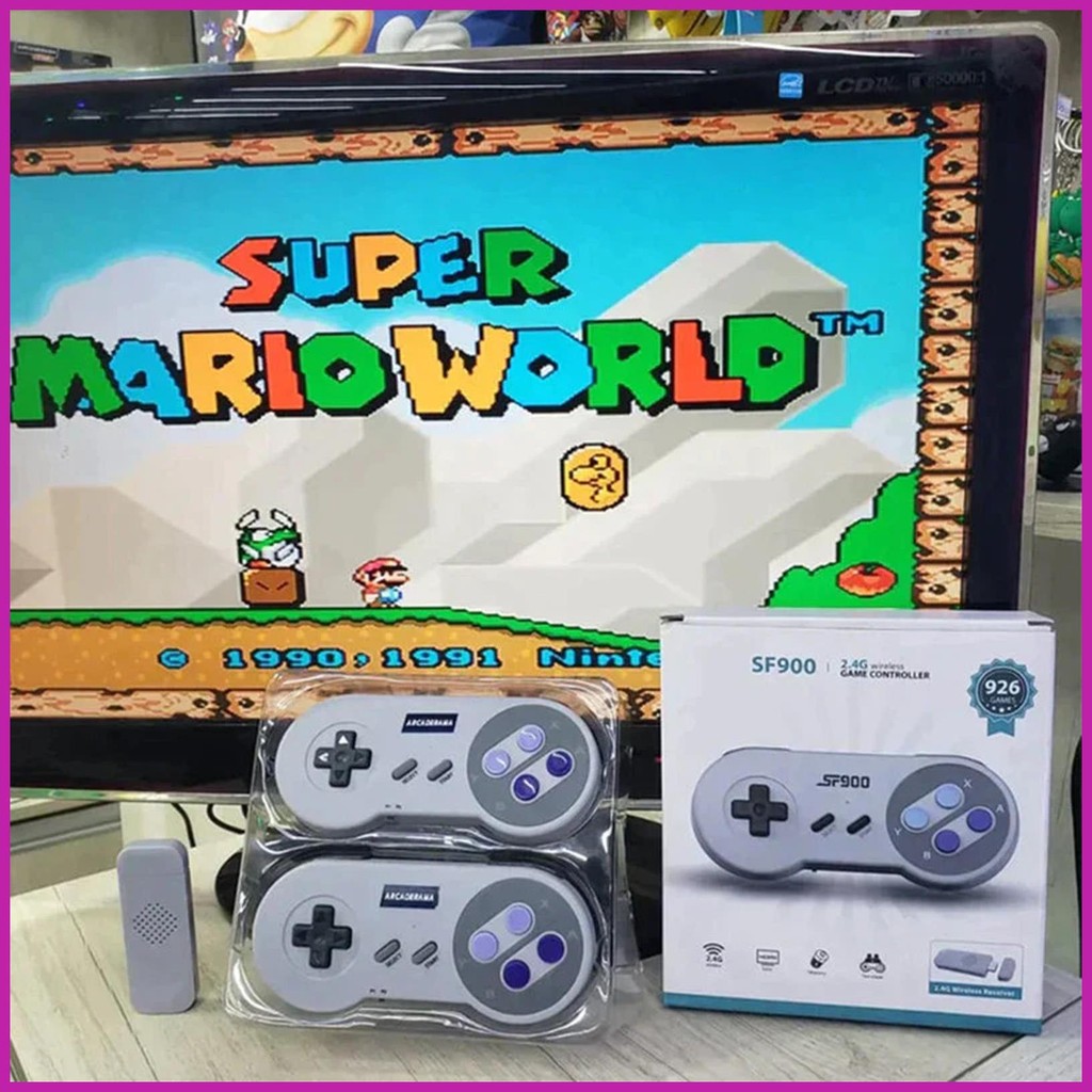 คอนโซลเกมย้อนยุค Plug and Play Video TV เกมอุปกรณ์เสริมวิดีโอเกมพร้อมคอนโทรลเลอร์ไร้สาย 2.4g คู่ yayseth