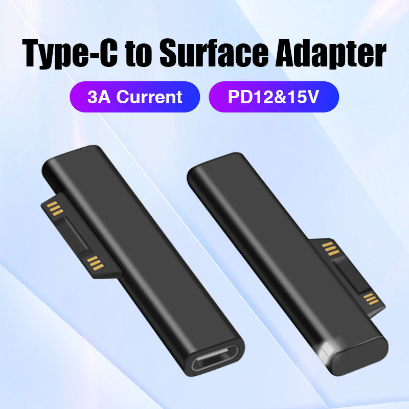 Type-c Female to Microsoft Surface Adapter PD Fast Charging Adapter 15V 3A Magnetic Charger Adapter 