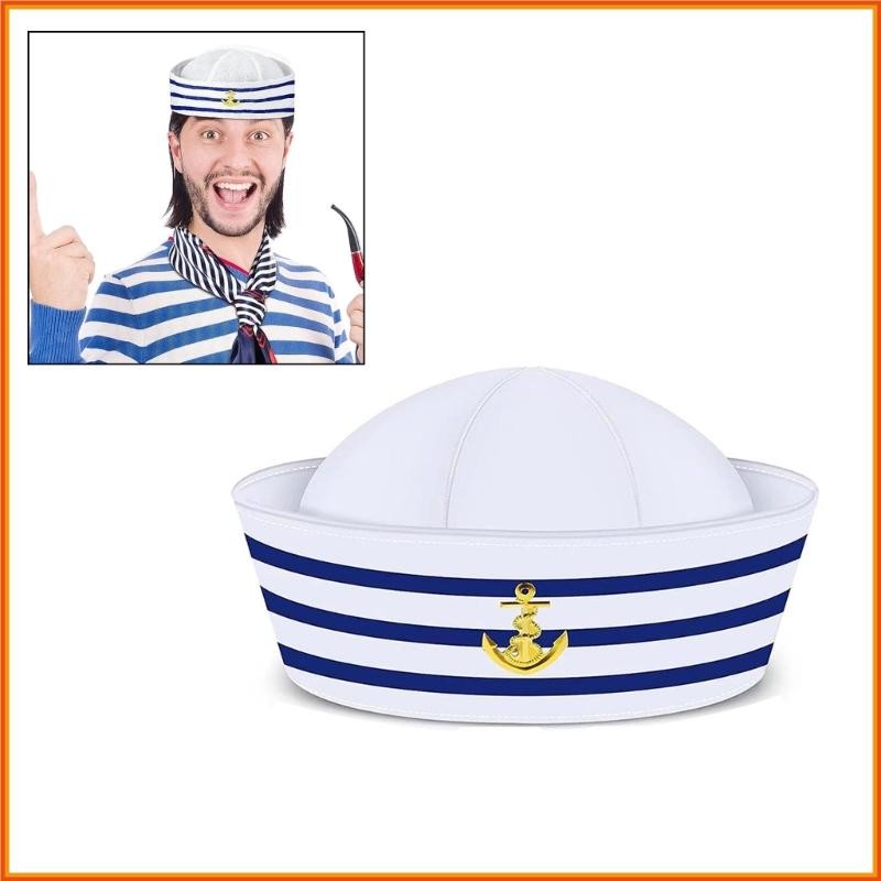 Topsky Roll up Brim หมวกกะลาสีพร้อม Neckerchief Carnival คอสเพลย์กัปตันหมวกสําหรับเด็กผู้หญิง