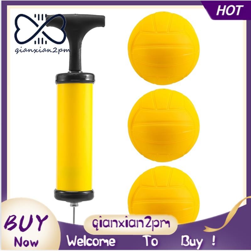 Viminston Roundnet Game Ball Replacement Competitive Balls Mini Volleyball 3-Pack with Pump