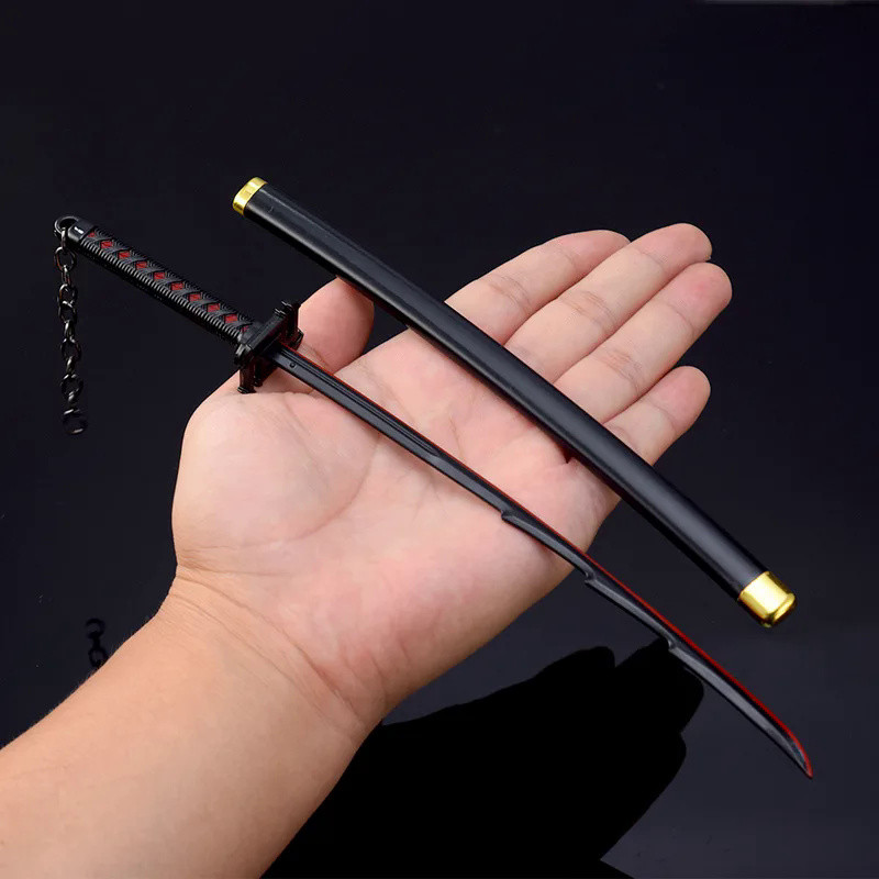 🚀 26cm Kurosaki Ichigo Zanpakutou Sword Ban Kai Zangetsu Metal Anime Weapon Model Katana Samurai Swo