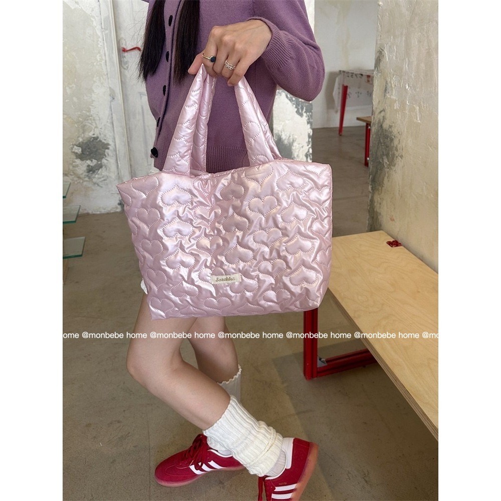 กระเป๋าสะพายข้าง กระเป๋าถือ insรูปหัวใจโบว์ 2ขนาด พร้อมส่ง