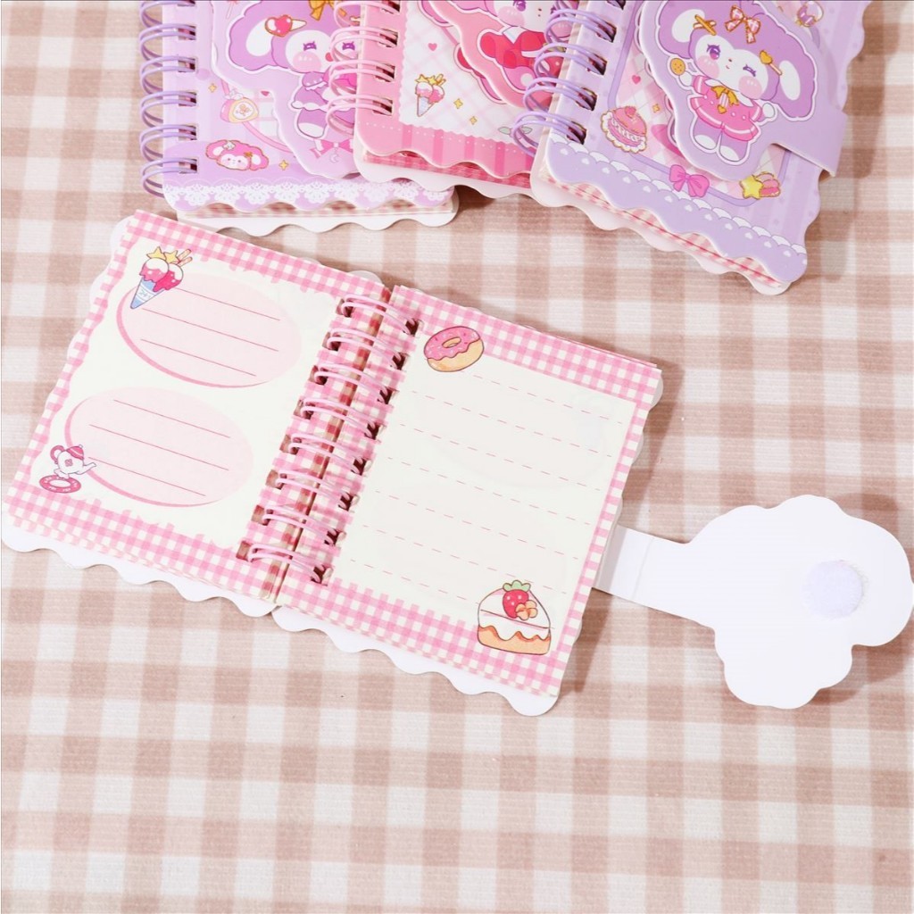 Bobomarts MINI DPAI โน๊ตบุ๊ค A7-771 คอนเทนติส 80 แผ่น MOTIF โน๊ตบุ๊ค MEMO SPIRAL BOOK CARTOON โน๊ตบุ