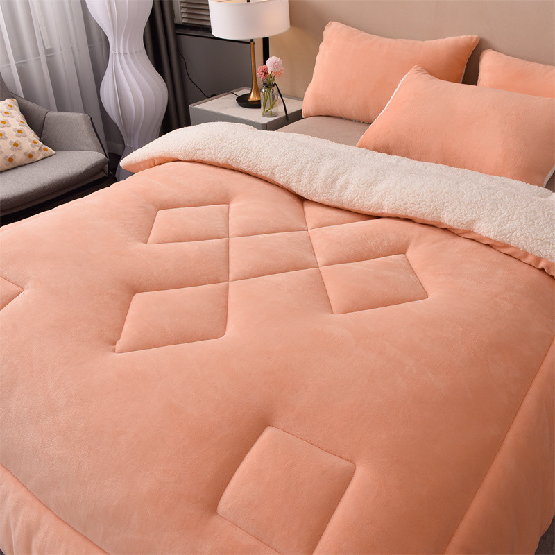 ผ้านวมขนแกะขนแกะอุ่นสองด้านฤดูหนาวผ้านวม 5 ฟุต 6 ฟุต 7 ฟุต - รูปที่ 2