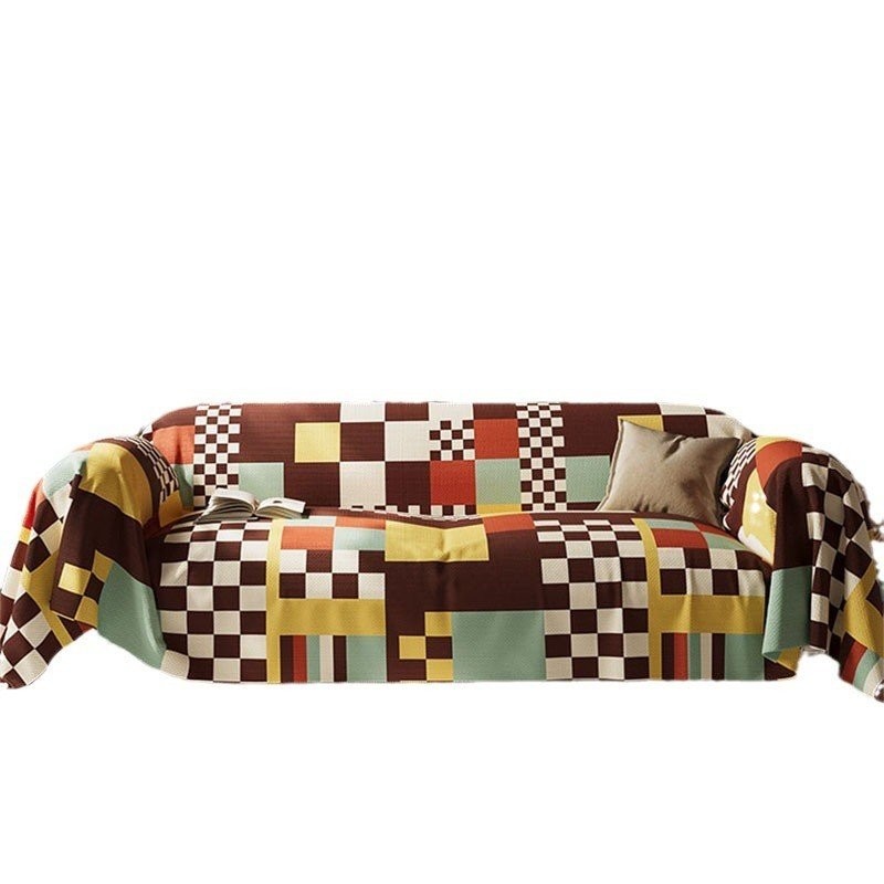 ♥♥กรุงเทพมหานครที่ดีที่สุด♥♥Bauhaus ผ้าเช็ดโซฟาลายสก๊อตสไตล์อเมริกันย้อนยุคผ้าห่มคลุมกันฝุ่นสำหรับห้องนั่งเล่นผ้าคลุมโซฟาระดับไฮเอนด์แบบตรงใช้ได้ทั้งสี่ฤดูกาล♥♥ ราคา ถูกที่สุด ดีลบีเคเค แกลเลอรีภาพที่ 5