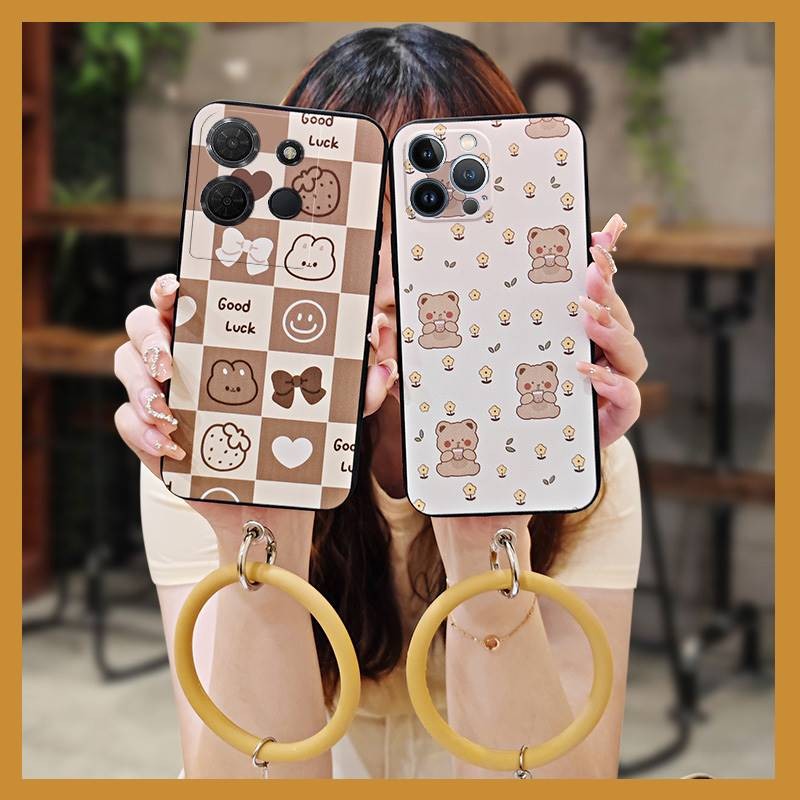 สีทึบเคสโทรศัพท์กันน้ําสําหรับ TCL 503/T442M/T442A/T442J creative แหวนนุ่ม Anti-knock น่ารักการ์ตูนบ
