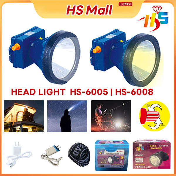 HS MALL พร้อมส่ง ไฟฉายคาดหัว ดำน้ำกันน้ำได้100% ดีไซน์สวยทันสมัย ในกล่องแถมสายชาร์จ คาดศรีษะแบตอึดทนทาน
