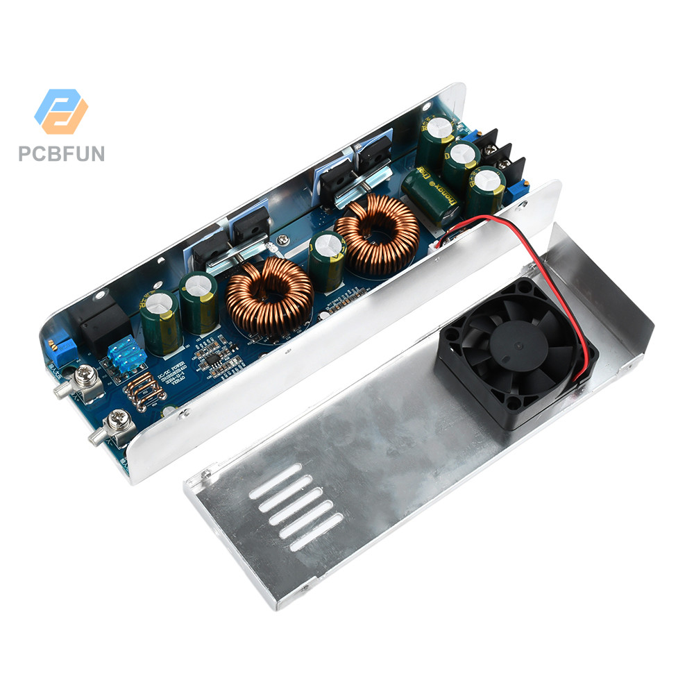 Pcbfun DC-DC Boost Module Full Power 1000W DC Boost แรงดันไฟฟ้าคงที่คงที่โมดูลไฟปรับได้ 12-75V ถึง 12-85V