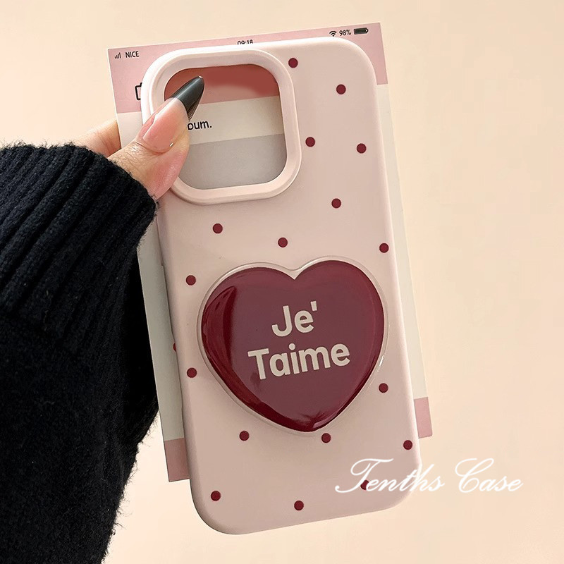 ใช้งานร่วมกับสําหรับiphone 16 15 11 12 13 14 Pro Max Xr X Xs Max 7 8 Plus SE 2020 Red Love Bracket Hairball Lanyardหนังนุ่มเคสโทรศัพท์
