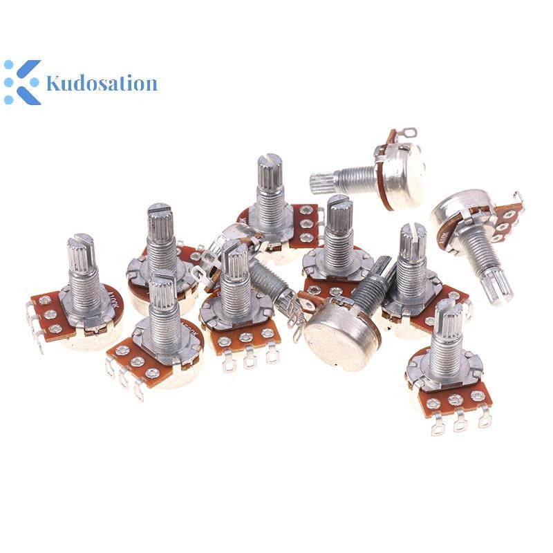 Kudosion เพลาทองเหลือง Potentiometer สําหรับกีตาร์ไฟฟ้าเบส A250K/B250K/A500K/B500K Nice