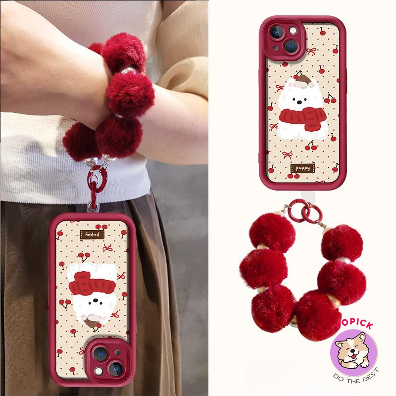 สําหรับiphone16 16pro 16promax 16Plusหนังโทรศัพท์ผ้าพันคอลูกสุนัขกรณี15 15pro 14 13promax xs xsmax xr 6 7 8plus 7 8plus 12 11การ์ตูนฝาครอบโทรศัพท์JGS