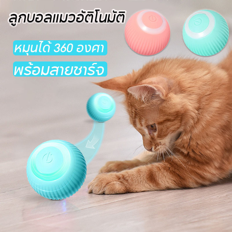 พร้อมส่ง ลูกบอลแมวอัติโนมัติ บอลแมว หมุนได้ 360 องศา เรืองแสง ของเล่นแมวอัจฉริยะ ลูกบอลแมวอัตโนมัติ ของเล่นสัตว์เลี้ยง
