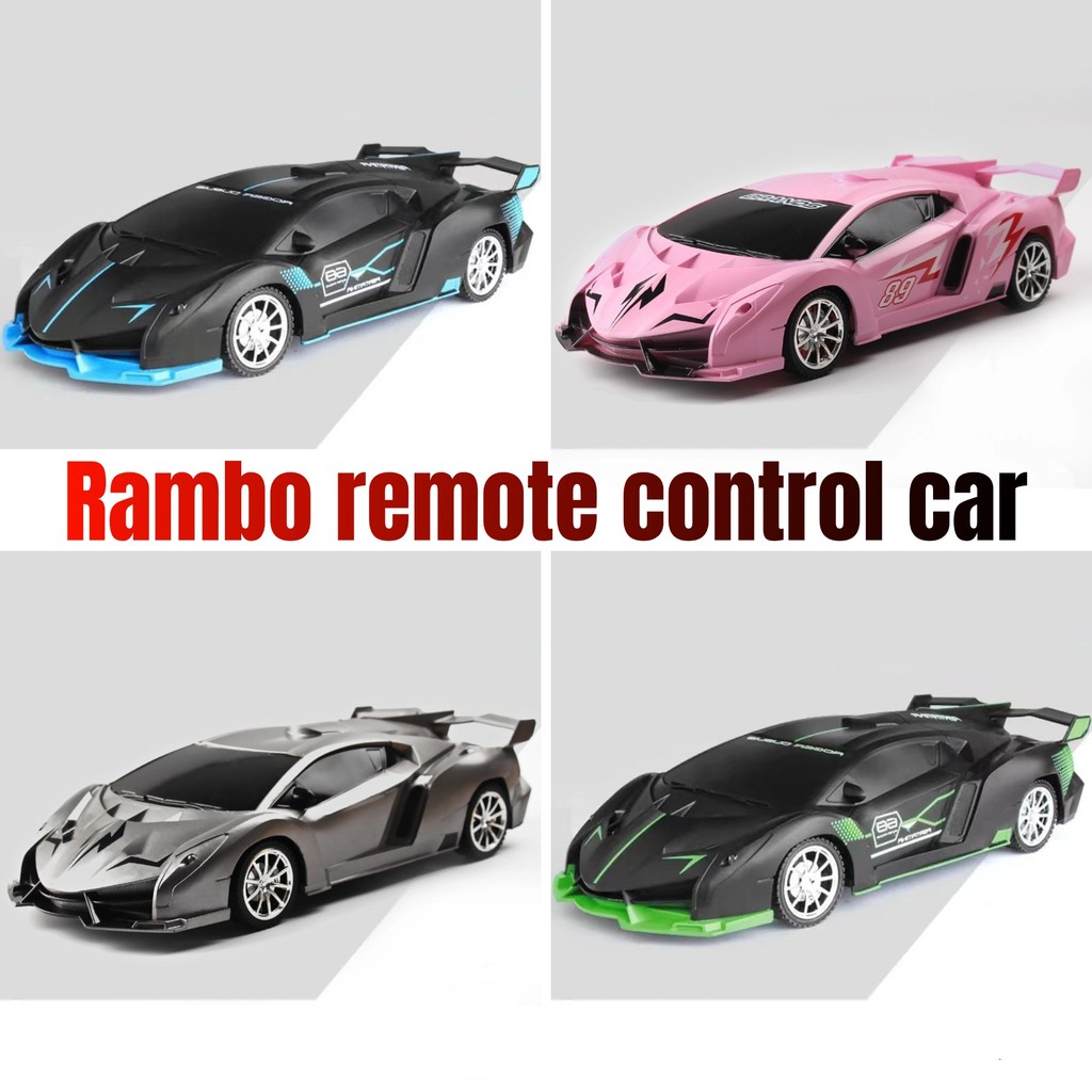 รถควบคุมระยะไกลของเล่นแข่ง Rambo ไฟฟ้า 1:18 พร้อมไฟ LED รถแข่งดริฟท์เหมาะสําหรับของขวัญเด็กชายและเด็กหญิงอายุ 3 ~ 6 ปี