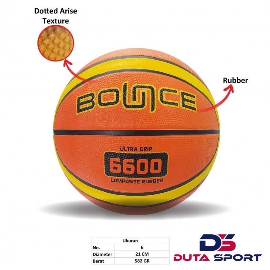 BOUNCE Basketball Ball 6600 Rubber Basketball