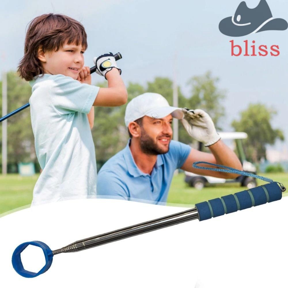 Bliss Telescopic Golf Ball Retriever, ขยายเครื่องมือจับลูกกอล์ฟสองด้าน, ด้ามจับกันลื่นแบบปรับได้มั่นคงรูสี่เหลี่ยมสแตนเลส Ball Grabber ของขวัญกอล์ฟ
