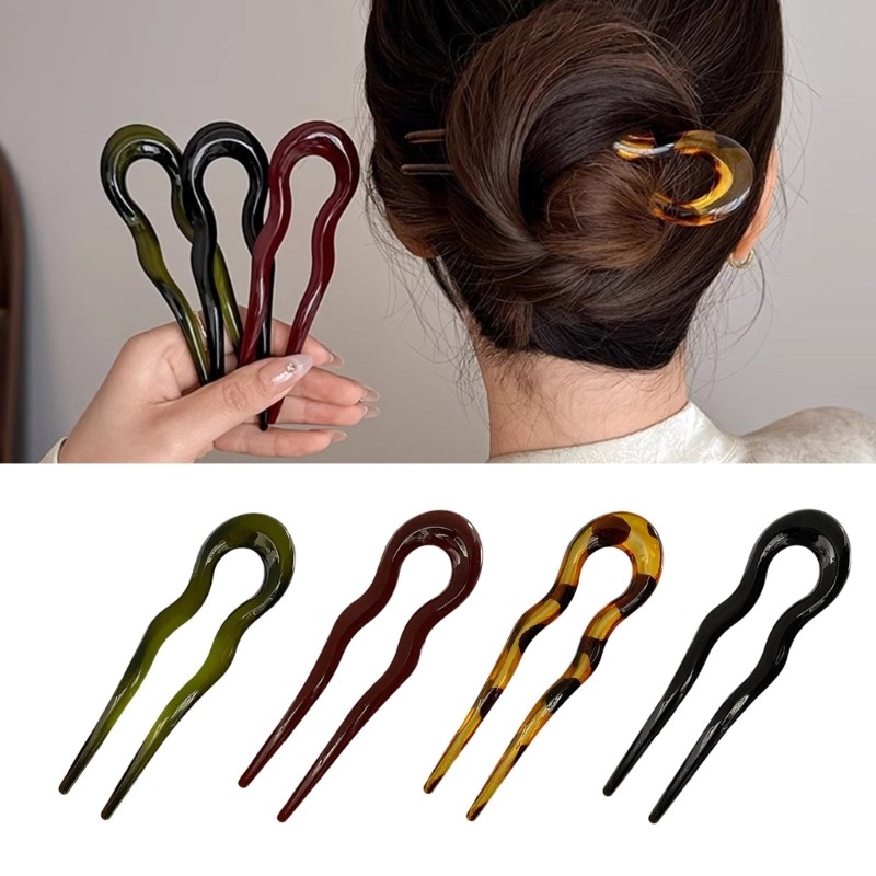 AB French Style U-Shaped Hairpin คลิปผมทรงเรียบหรู เหมาะสำหรับสตรี