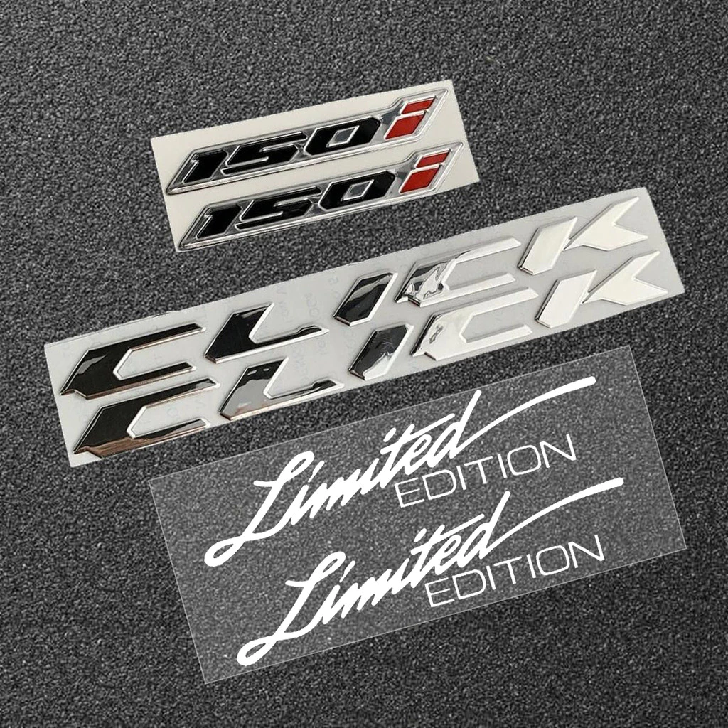3 ชิ้น/เซ็ตหลายสี 3D Honda Click และ 125i หรือ 150i limited กาวนุ่ม Emboss ตัวอักษรสัญลักษณ์สติกเกอร์รถจักรยานยนต์ถังกันน้ํา Badge Decor Decal สําหรับคลิก 125 v3 125i 150