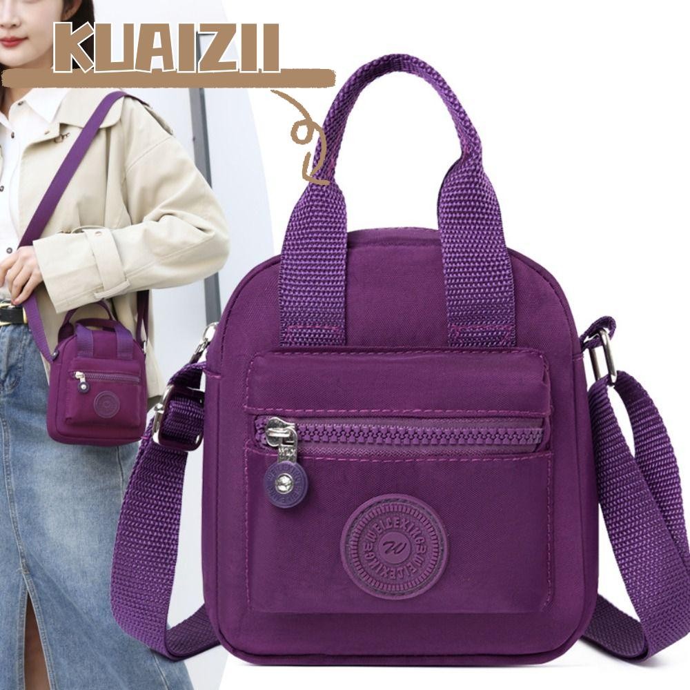 Kuaizii กระเป๋าสะพายโทรศัพท์มือถือไนลอนความจุสูง มินิ CrossBody Messenger สําหรับผู้หญิง