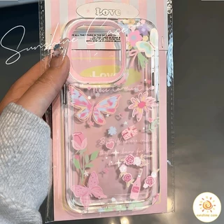🔥GOOD🔥เชอร์รี่สีชมพู น่ารัก เคสนิ่มเต็มกล้อง 14 15 12 Pro Max 7Plus 13 11 16 Pro Max For Iphone 7 14 15 8 XR X XS Max