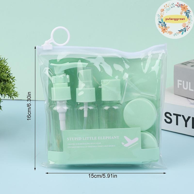 Pufanggreat Travel Bottles Kit แบบพกพาแยกเครื่องสําอางตัวอย่างขวดเปล่าชุดเดินทางสกินแคร์โลชั่นน้ําแชมพูครีม TH