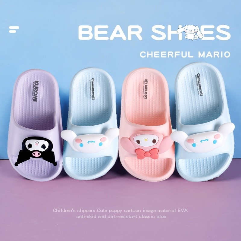 Cheerful Mario 17-24ซม Sanrio รองเท้าในห้องน้ำ เหมาะผู้หญิง น่ารัก หลายสี รองเท้