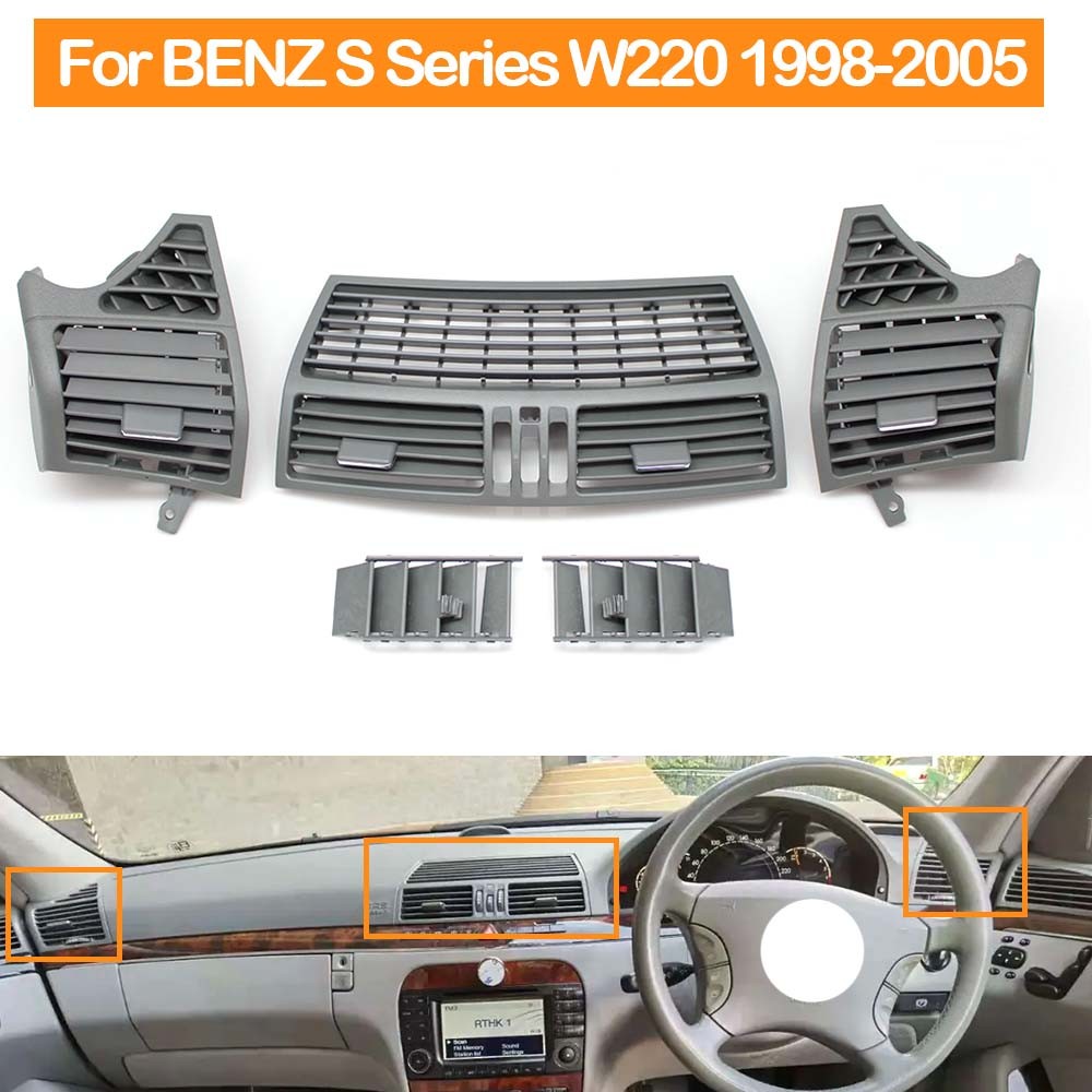 ด้านหน้าแดชบอร์ดเครื่องปรับอากาศ Ac Vent Grille ฝาครอบแผงสําหรับ Mercedes Benz S Class W220 1998-2005