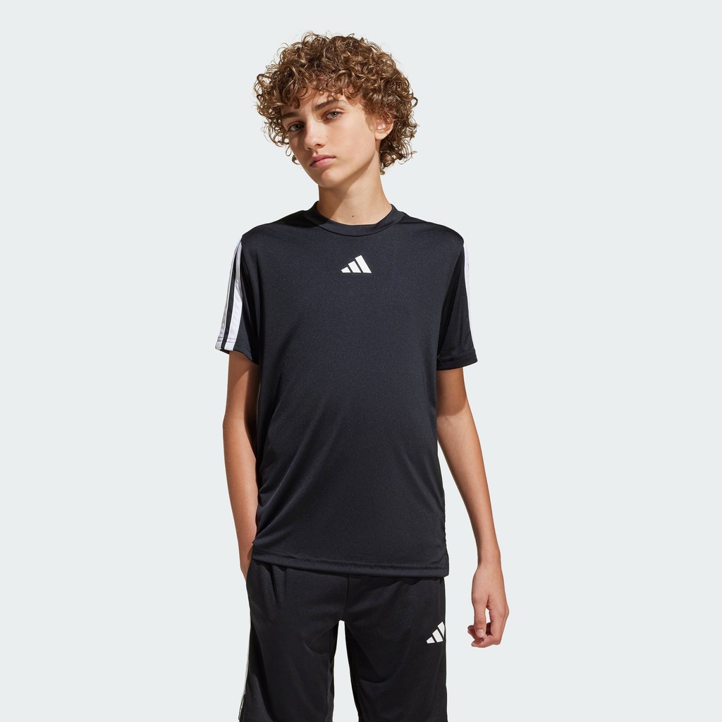 adidas ไลฟ์สไตล์ & Gym & Training เสื้อยืด Train Essentials 3-Stripes สำหรับเด็ก เด็ก สีดำ JJ1032