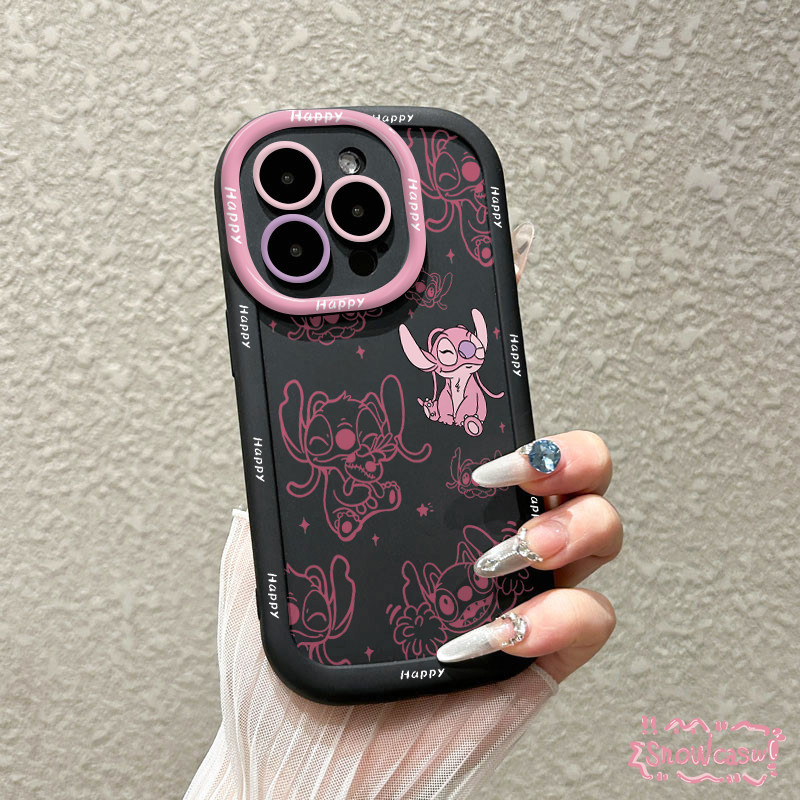 เคสไอโฟน 13 สำหรับ IPhone 11 15 16 12 14 Pro Max 8 16 15 7 Plus XR X XS Max SE พัฟครีมลายการ์ตูนคู่รักกราฟฟิตี้สุดน่ารัก - รูปที่ 6