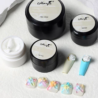 Monja 5ml เล็บเจลประติมากรรม 3D Embossment ไม่มีเช็ด มือแกะสลักเจลภาพวาด UV เจลเล็บเครื่องมือ-PY