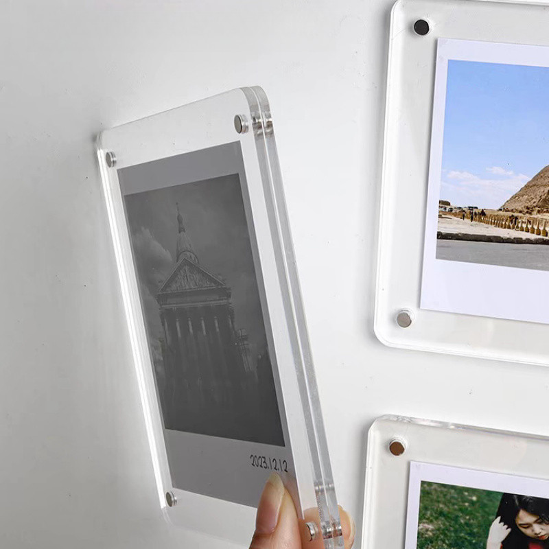 ✨[กรอบรูปแม่เหล็ก ทําเอง] อะคริลิคโปร่งใสสองด้านตู้เย็นสติกเกอร์กลวงสามารถถือภาพคริสตัลนกกาเหว่าบัตรอิฐวัฒนธรรมสร้างสรรค์สติกเกอร์ตกแต่งบ้านของขวัญ คัสโต✨ - รูปที่ 3